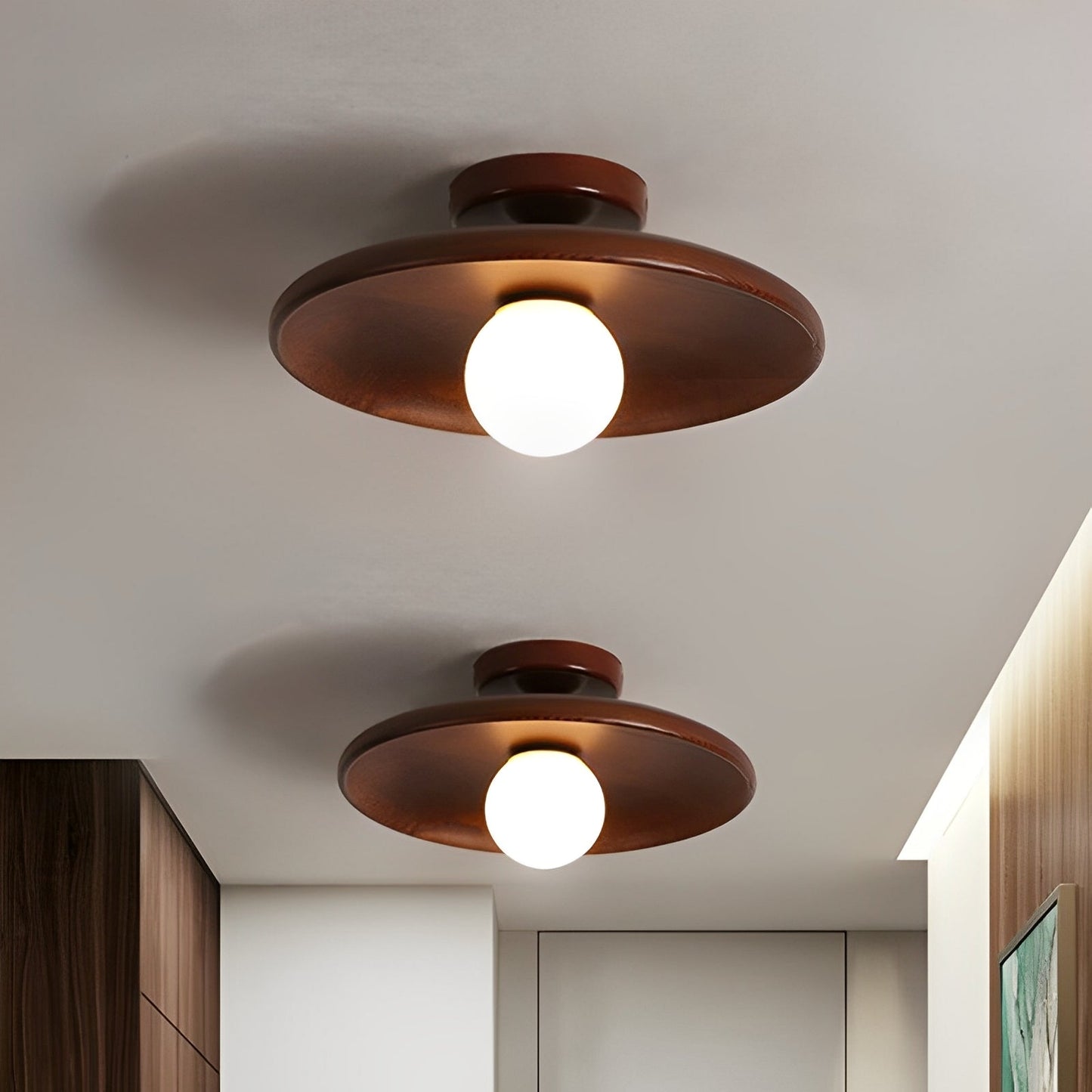 Miyu – Lampe de plafond en bois japonaise