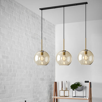 Isadora – Suspension en Verre Cognac au Style Moderne