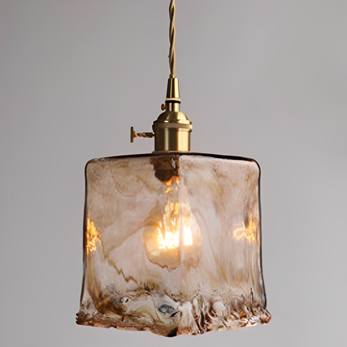 Claribel – Suspension vintage avec verre d'albâtre
