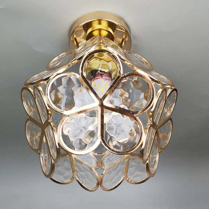Plafonnier Pétale – Verre fleuri pour entrée ou couloir