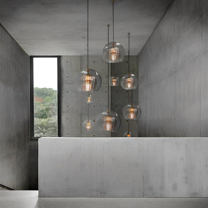 Faye – Suspension moderne en verre pour escalier