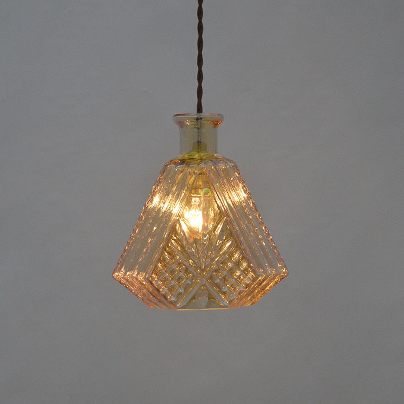 Elva – Lampe LED moderne en bouteille de verre