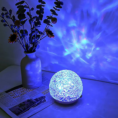 Lyra – Lumière d'ambiance en cristal avec projection de vagues d'eau