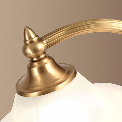 Maribel – Lampe de table vintage en laiton et verre en forme de fleur