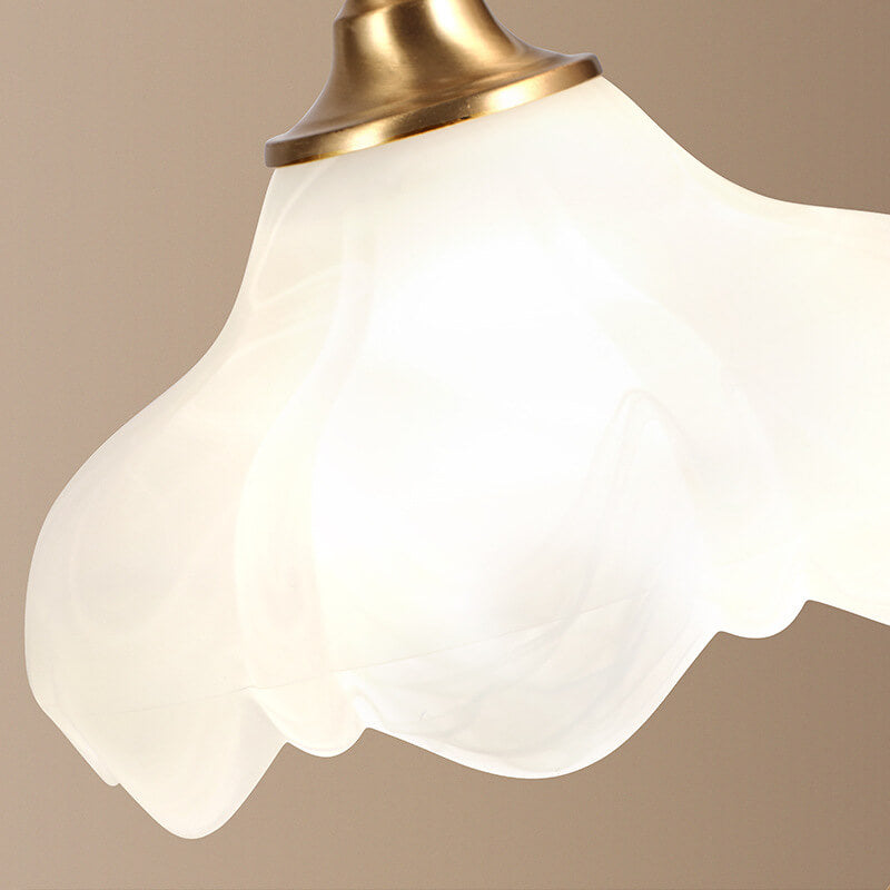 Maribel – Lampe de table vintage en laiton et verre en forme de fleur