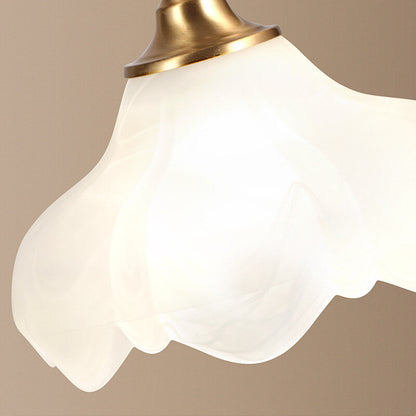 Maribel – Lampe de table vintage en laiton et verre en forme de fleur