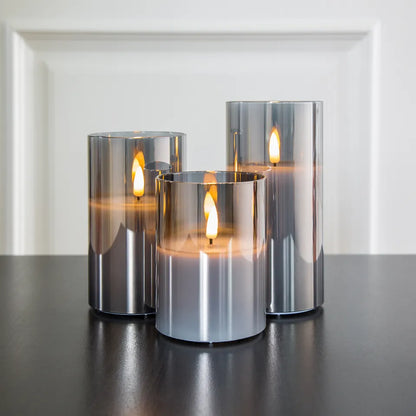 Meline – Bougie LED en verre avec effet flamme