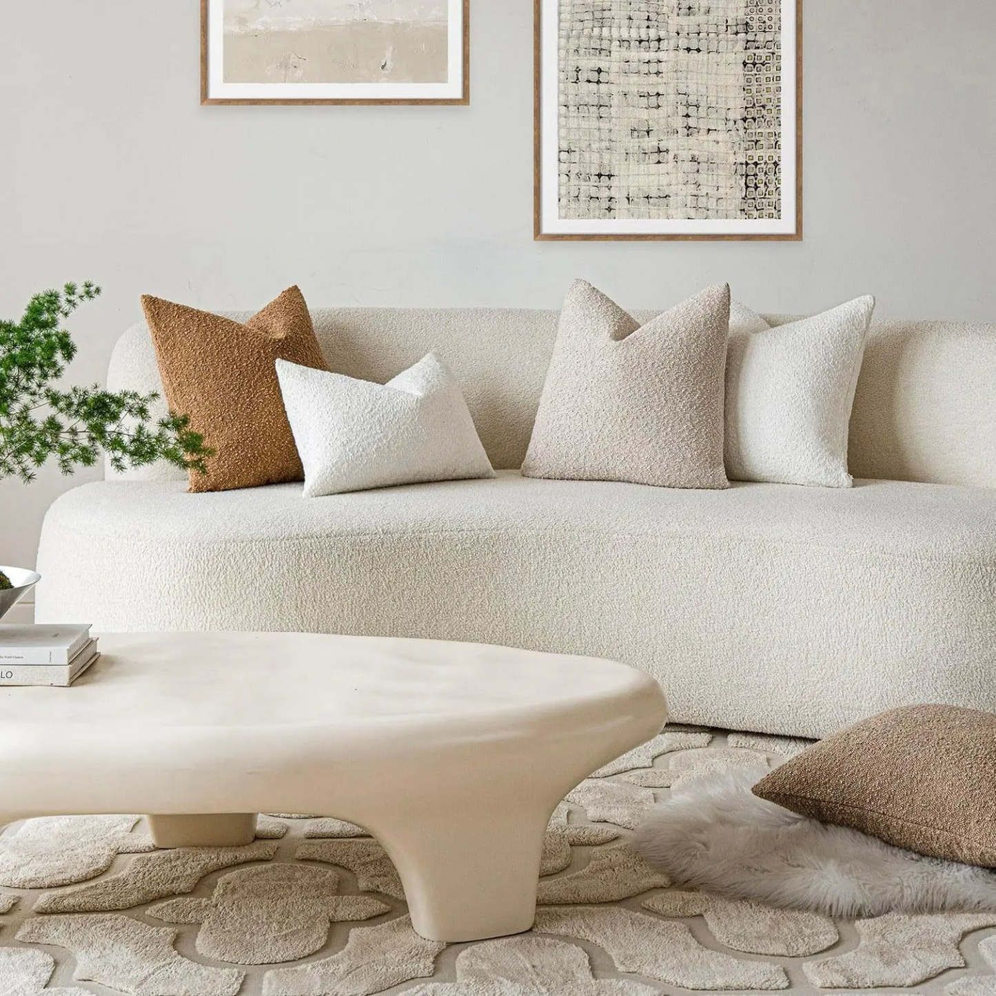 Mira – Douces Housses de Coussin Bouclé