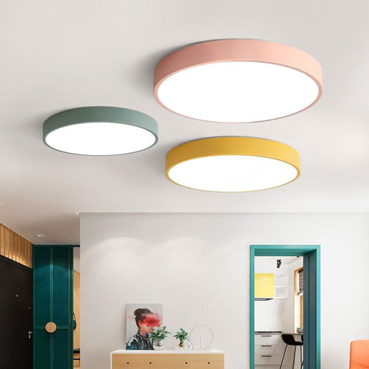 ÉclatÉly – Plafonnier rond en rose et gris pour intérieur tendance