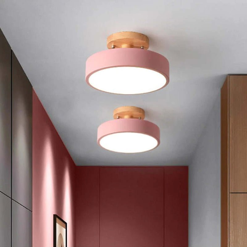 BoisLumineux – Plafonnier moderne en bois avec lumière LED intégrée