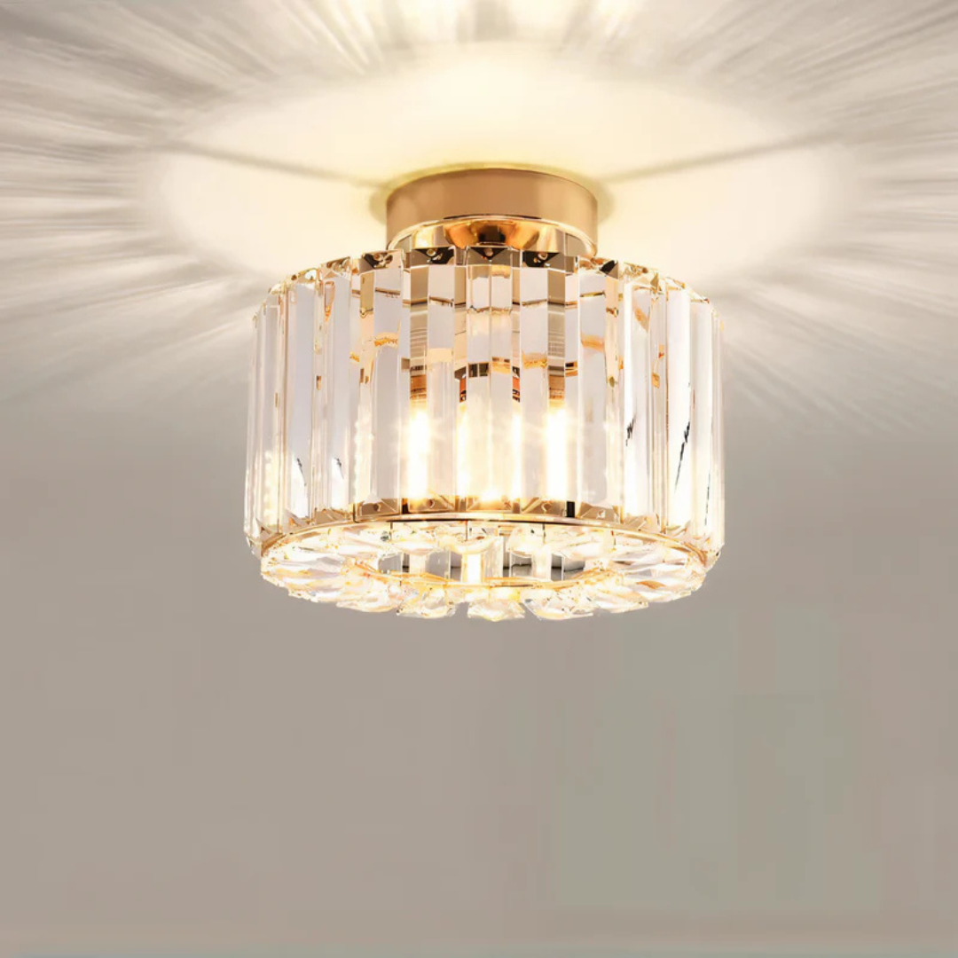 Elle – Plafonnier en cristal doré