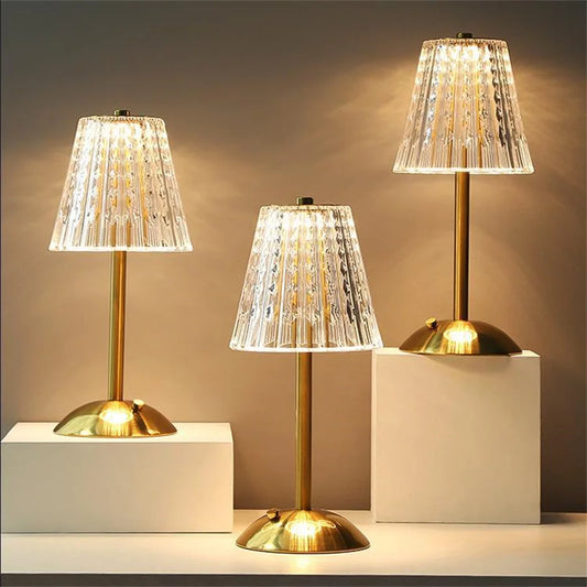 Lampe Cristal Dorée – Éclat raffiné pour déco luxueuse