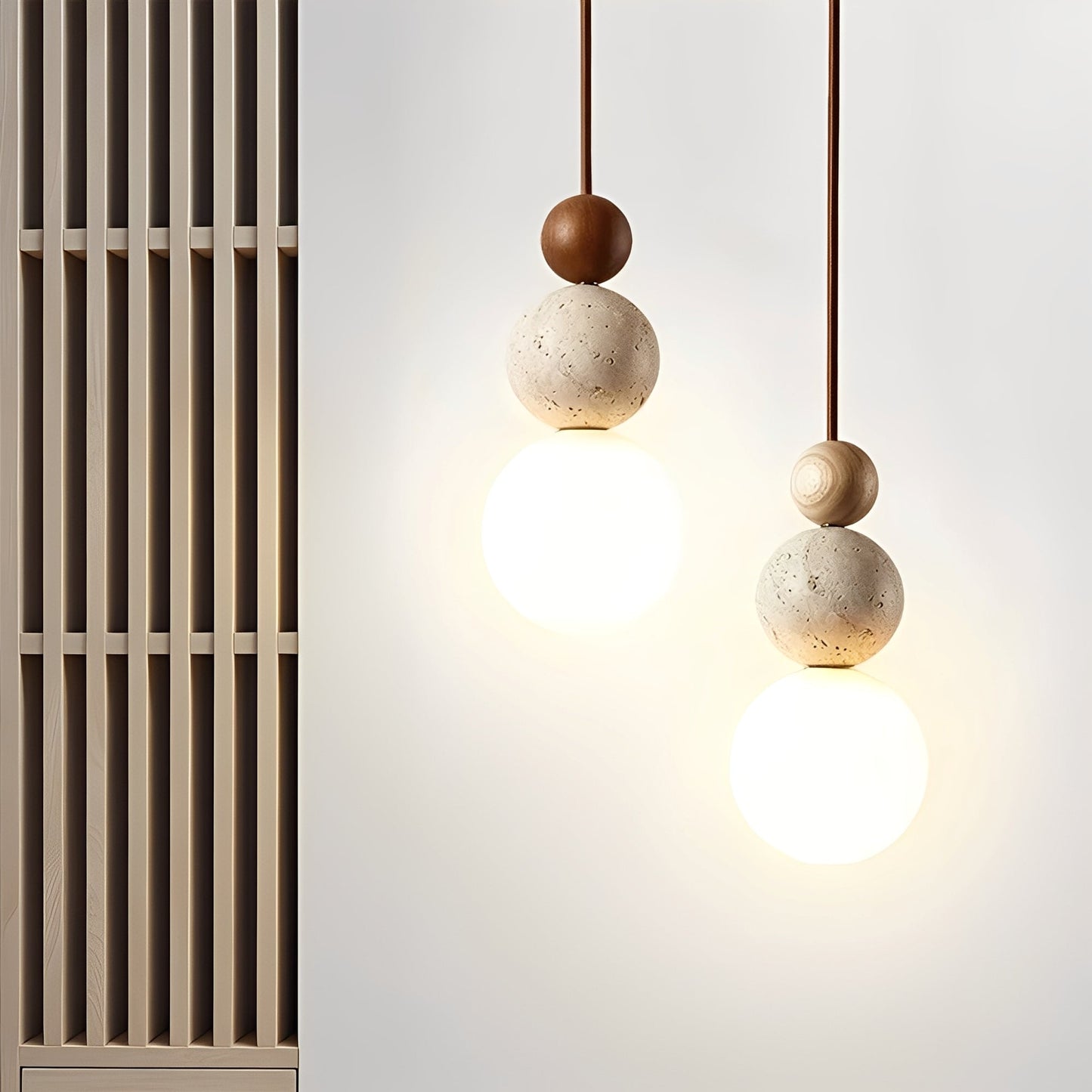 Nilo – Suspension moderne en travertin