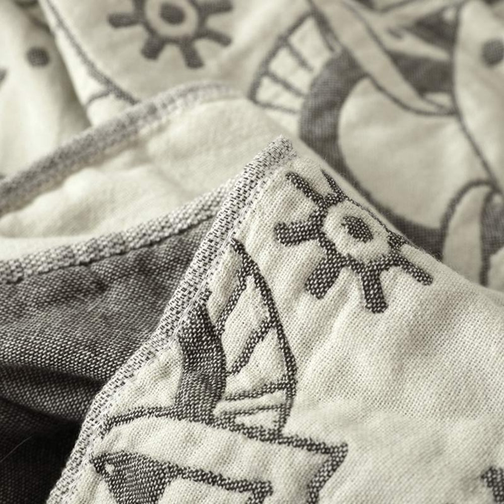 Malte – Couverture de jour avec motif beige et gris