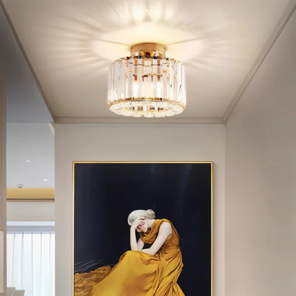 Elle – Plafonnier en cristal doré