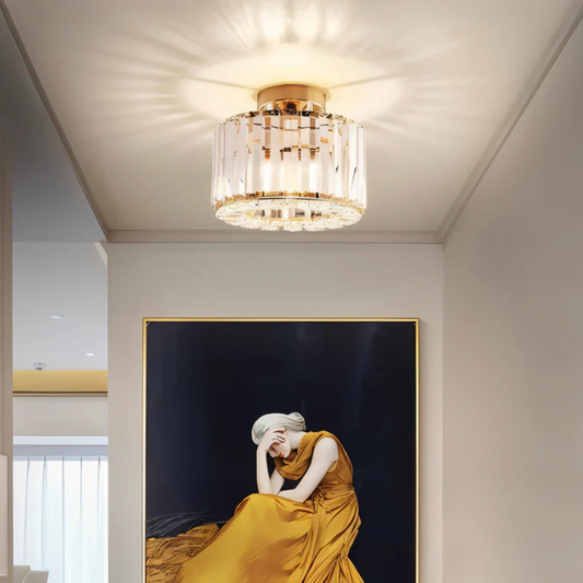 Elle – Plafonnier en cristal doré