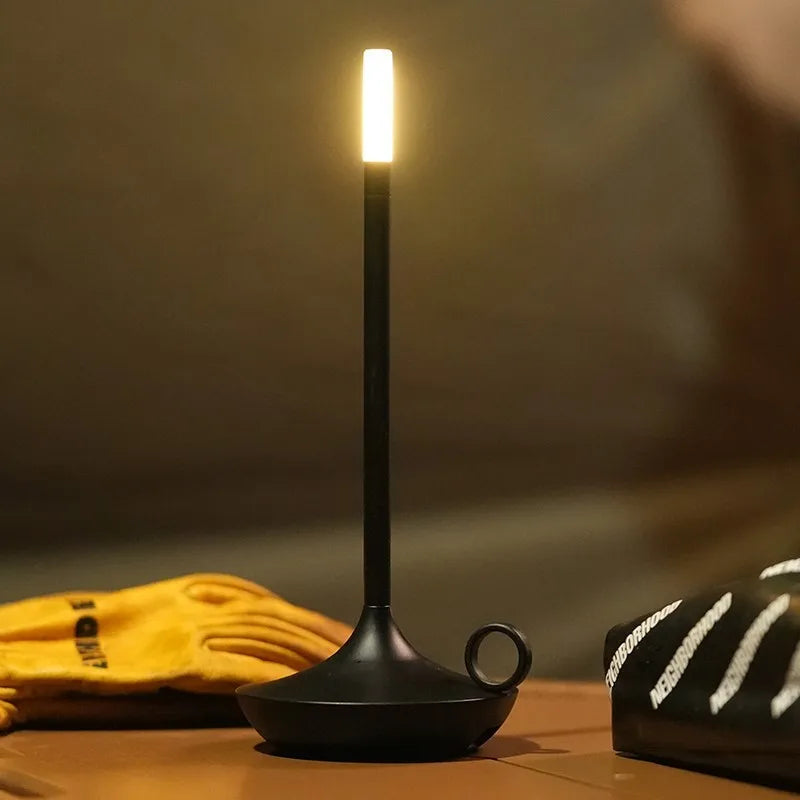 Elina – Lampe de table rétro portable avec effet bougie