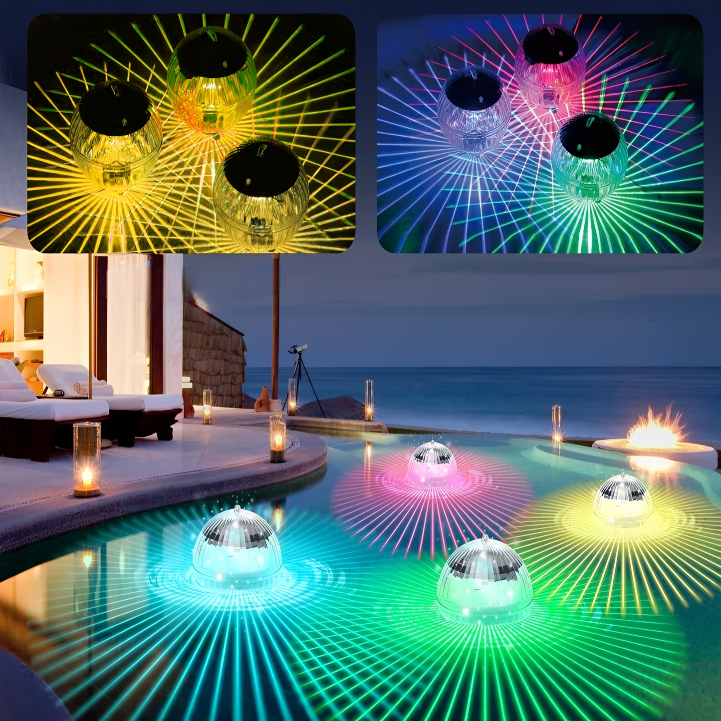 Yara – Lampes solaires flottantes pour piscine