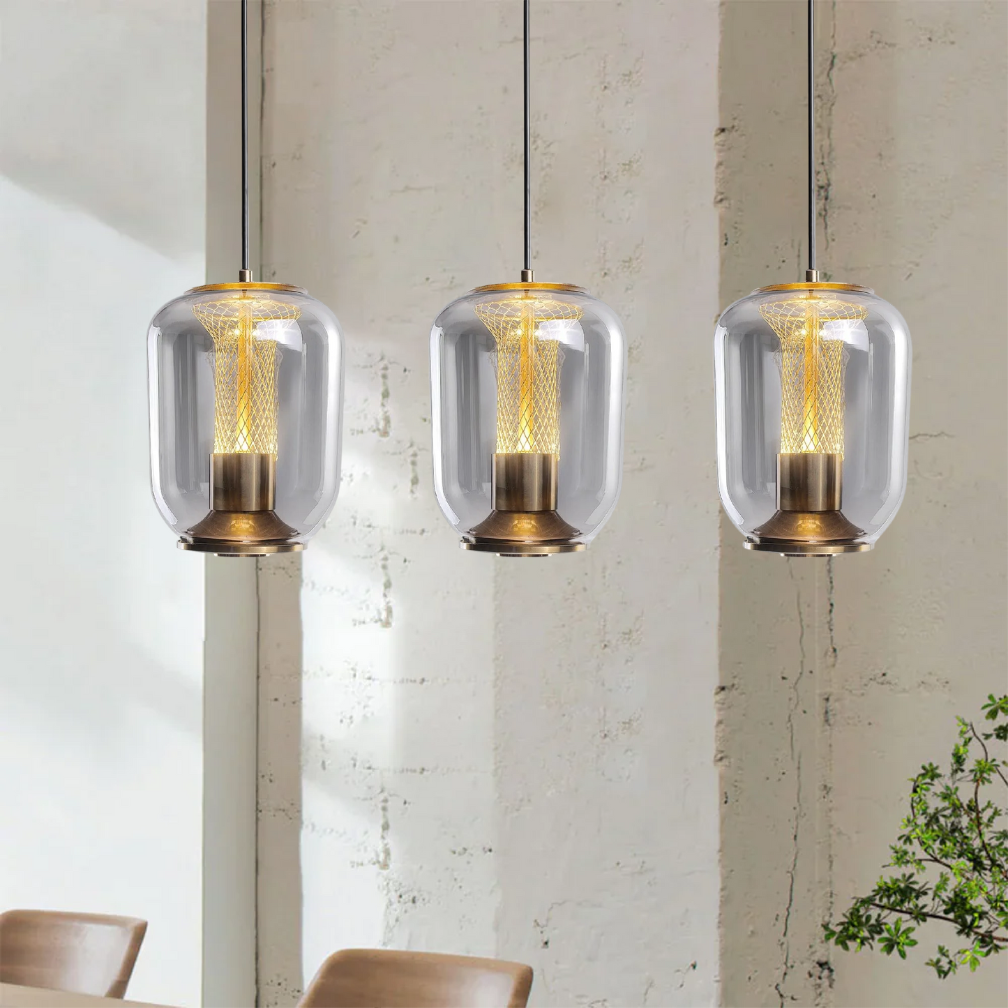 Savanna – Élégante suspension en verre pour espaces de vie élégants