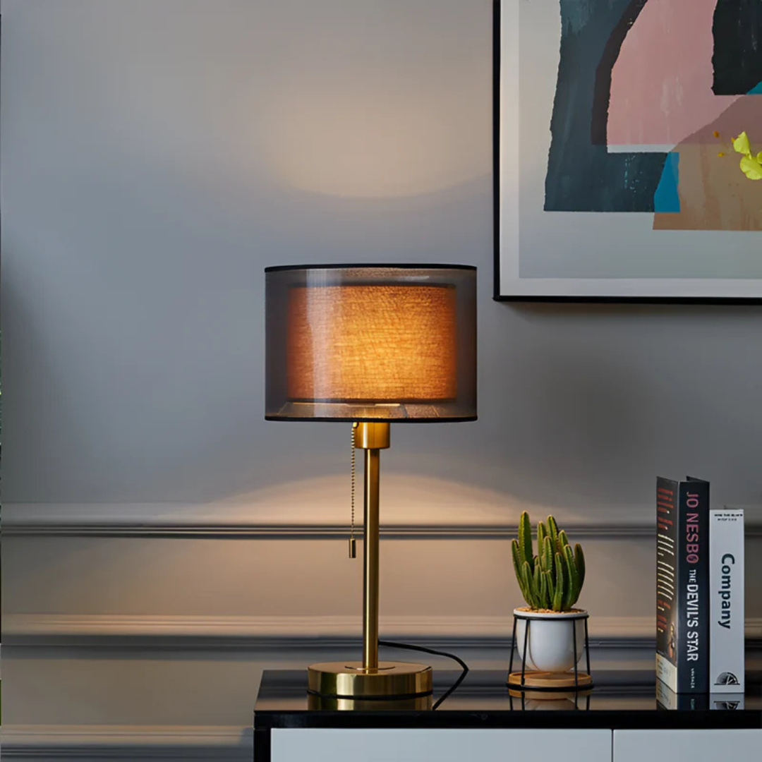 Elio – Lampe de chevet rétro avec interrupteur à tirette