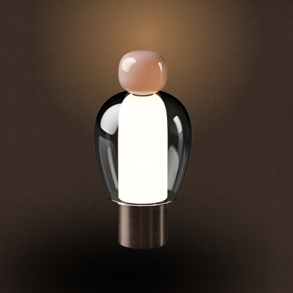 Claria – Lampe de table en verre LED dimmable et rechargeable pour accents déco modernes