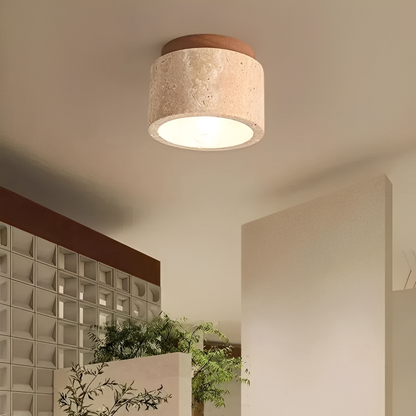 Aira – Lampe de plafond en bois jaune pierre de grotte