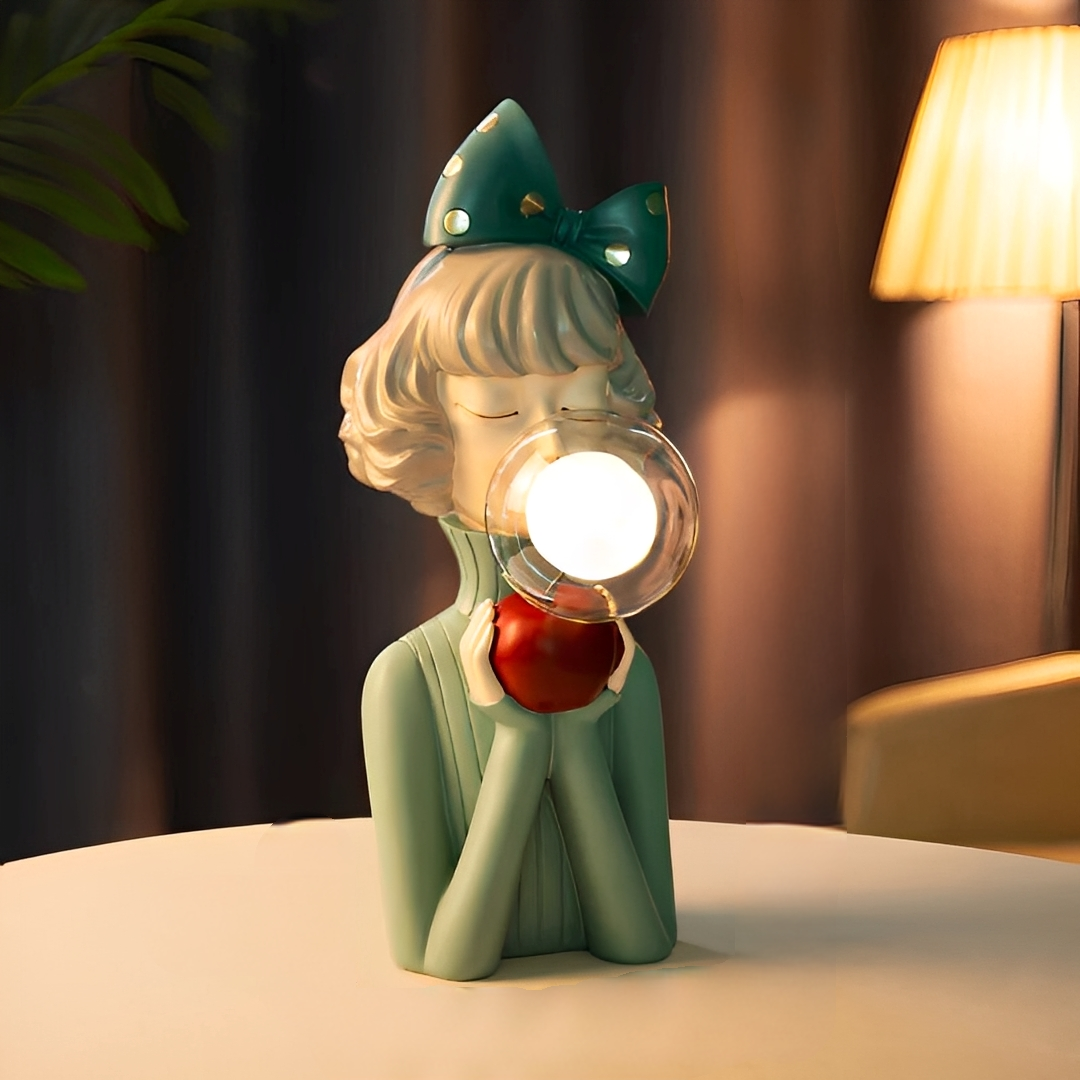 Mavie – Lampe de Table Fille Bulle Nordique