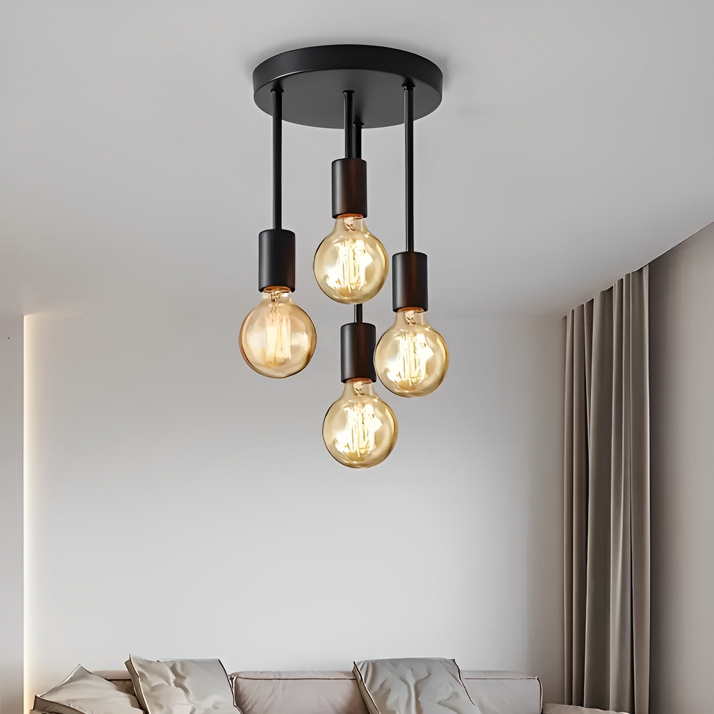 Arden – Lampe de plafond noire avec 4 projecteurs réglables design industriel