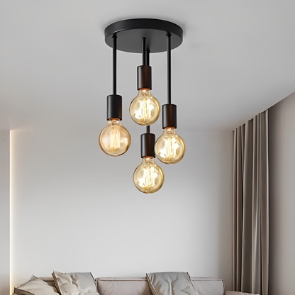 Arden – Lampe de plafond noire avec 4 projecteurs réglables design industriel