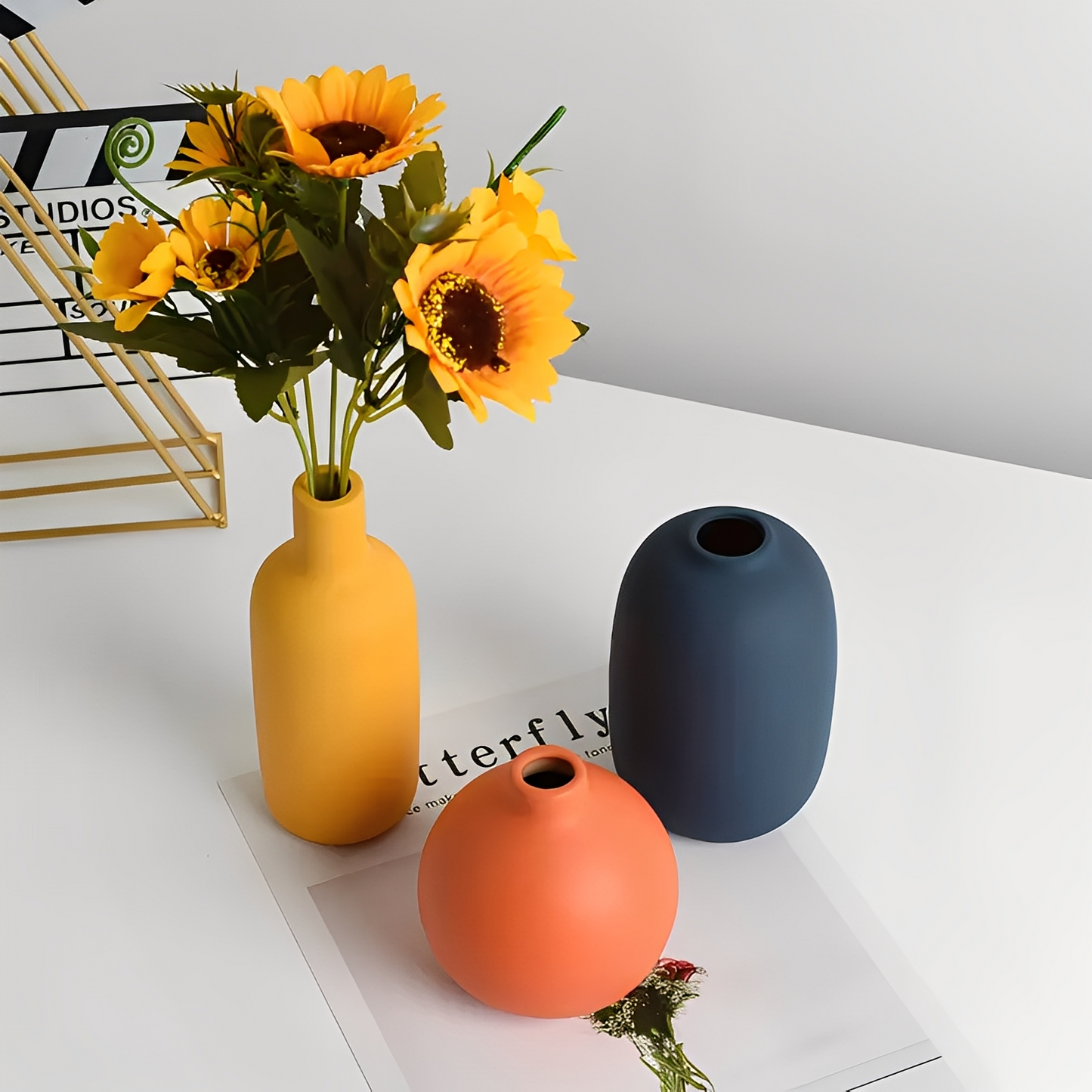 Clara – Style Nordique Vase en Céramique Blanche