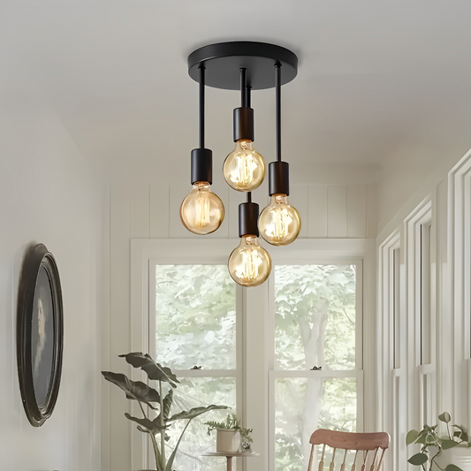 Arden – Lampe de plafond noire avec 4 projecteurs réglables design industriel