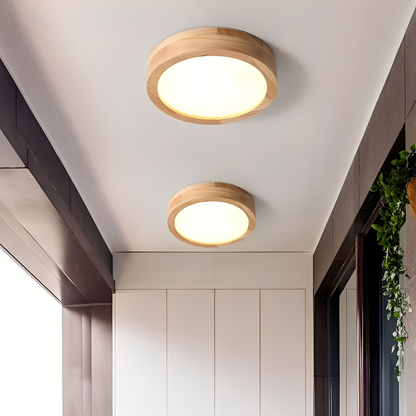 Airi – Lampe de plafond ronde en bois