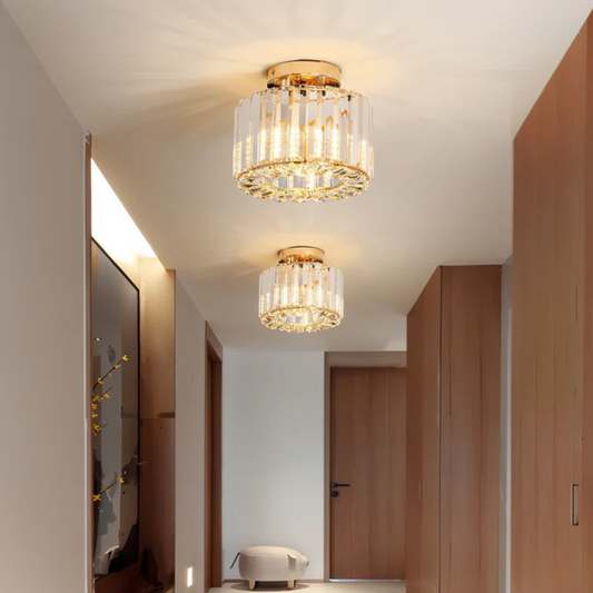Elle – Plafonnier en cristal doré