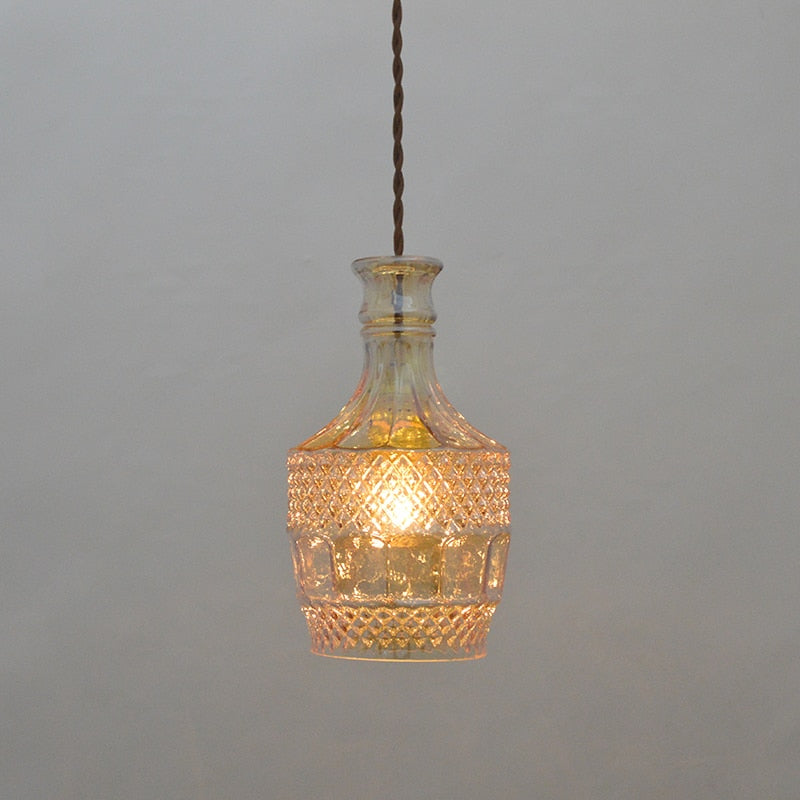 Elva – Lampe LED moderne en bouteille de verre