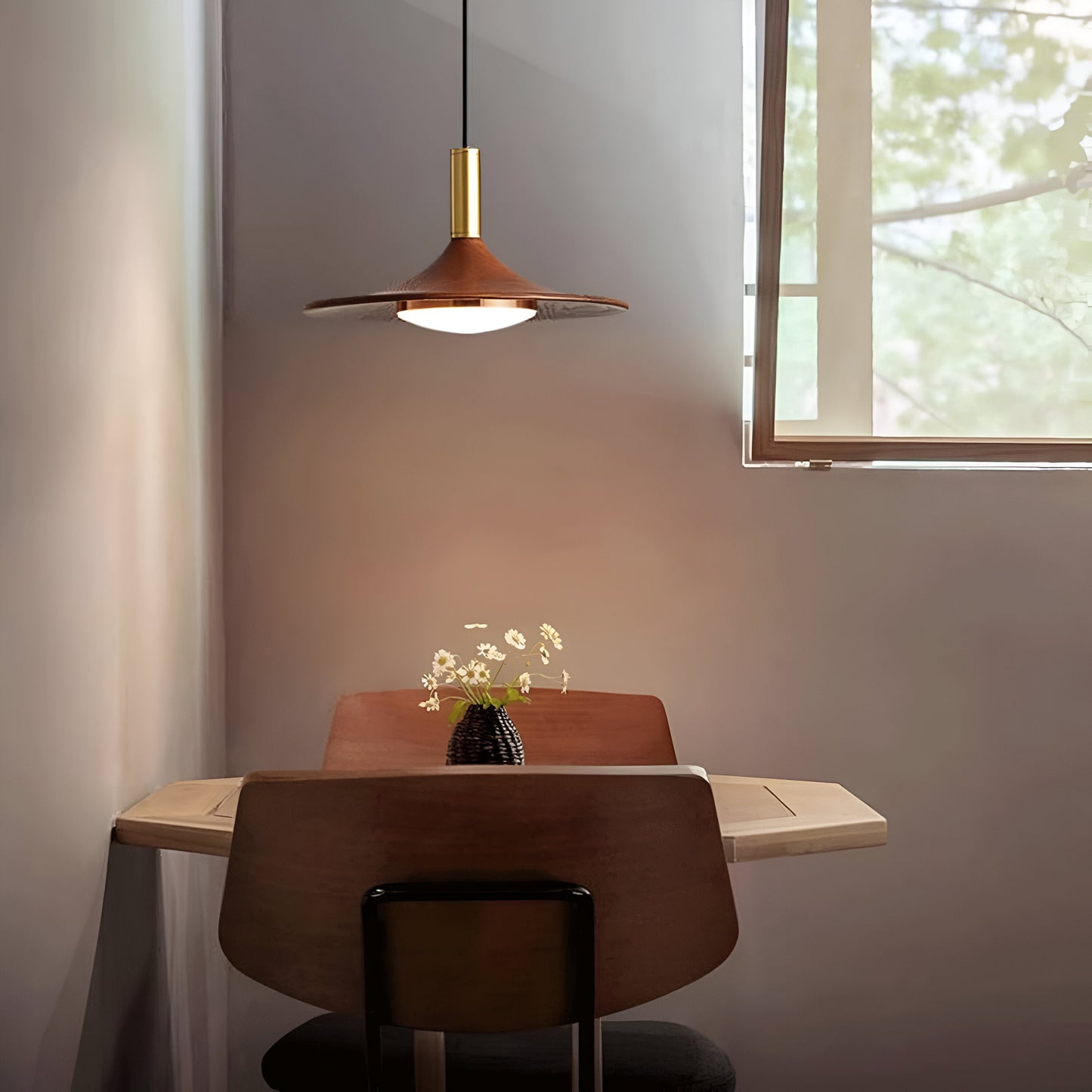 Jared – Bois de Noyer Tout Cuivre Suspension