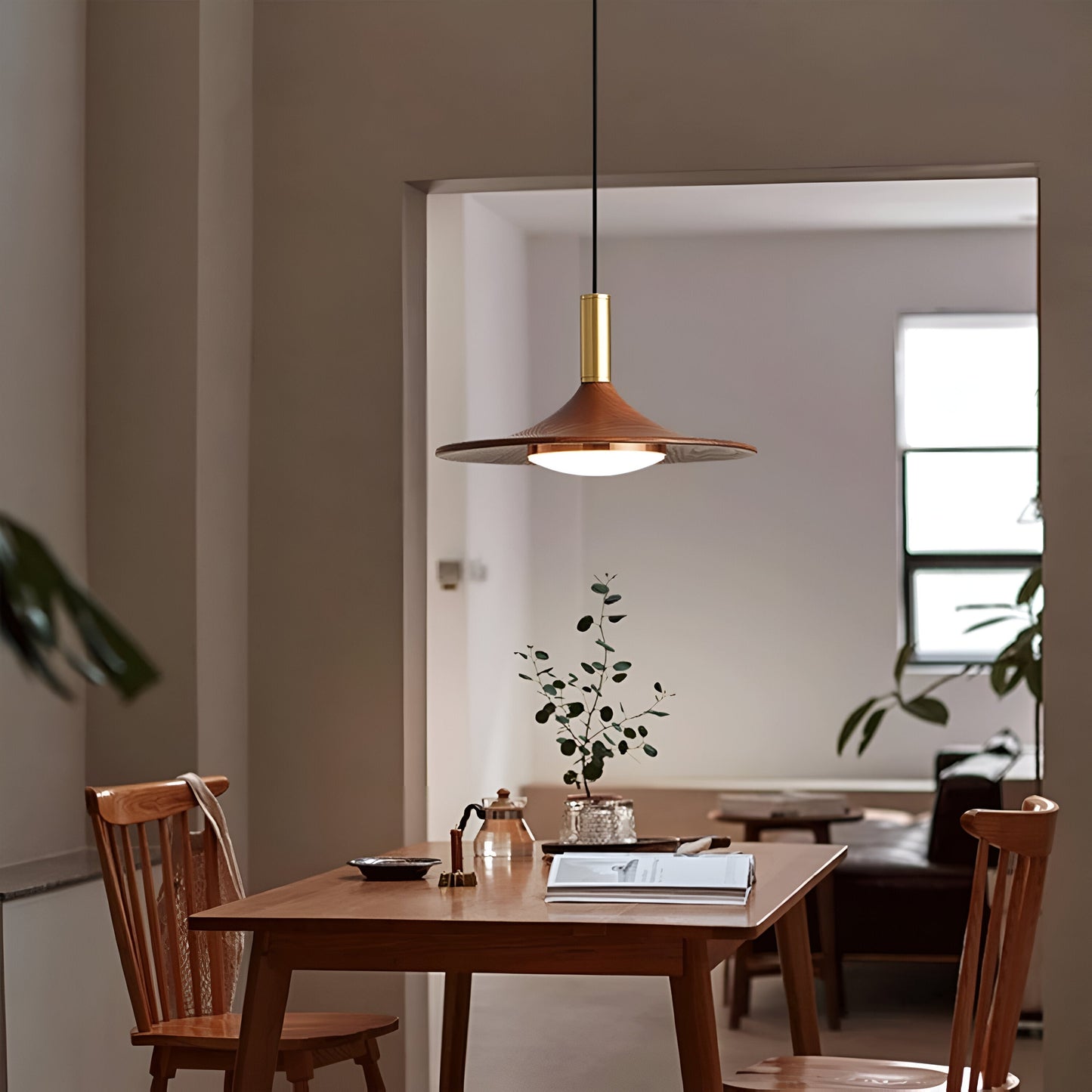 Jared – Bois de Noyer Tout Cuivre Suspension