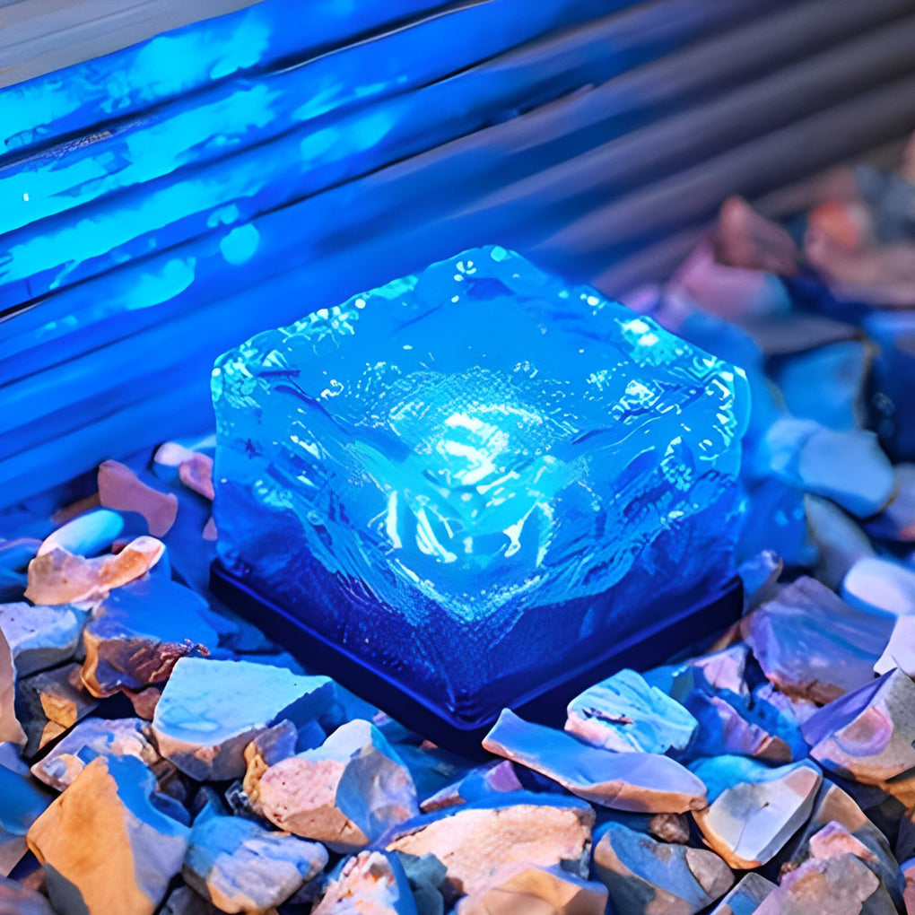 Ayla – Lampe de jardin solaire en brique de glace