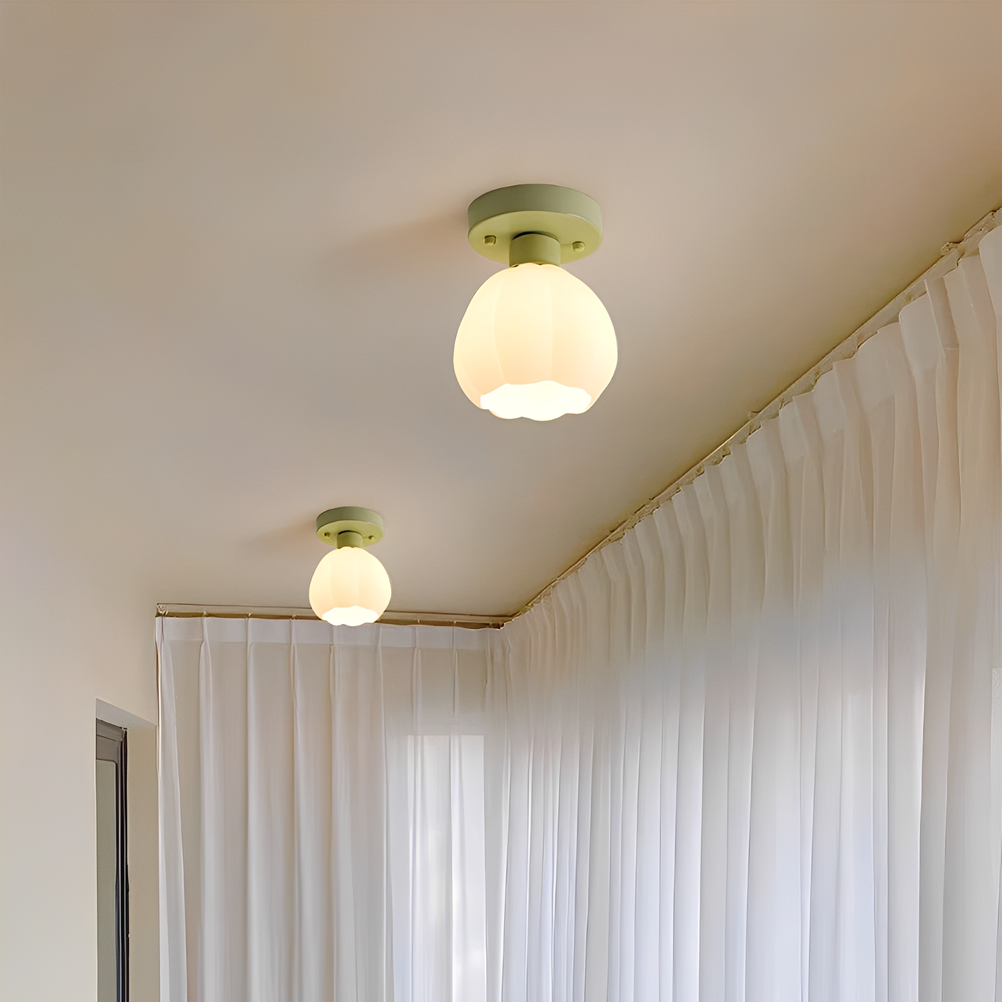 Amora – Lampe Plafond Citrouille Crème
