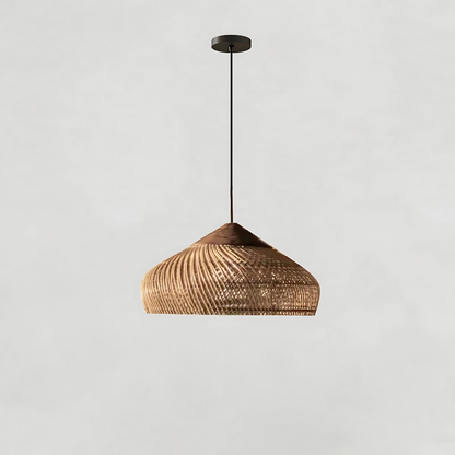 Sana – Lustre en bois et rotin