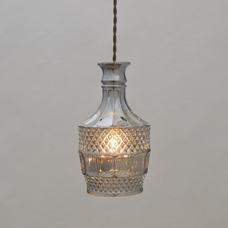 Elva – Lampe LED moderne en bouteille de verre