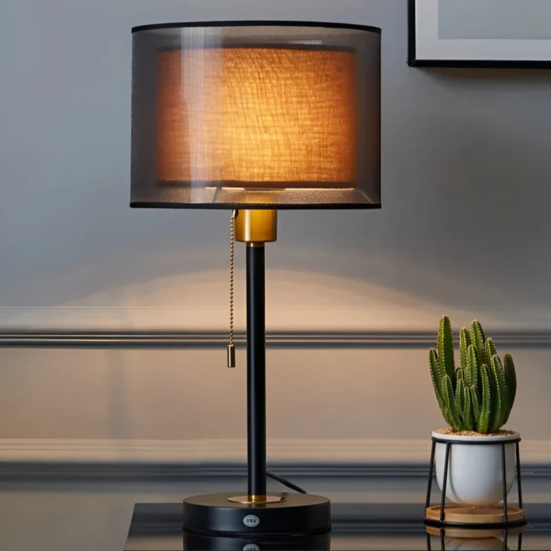 Elio – Lampe de chevet rétro avec interrupteur à tirette