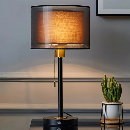 Elio – Lampe de chevet rétro avec interrupteur à tirette