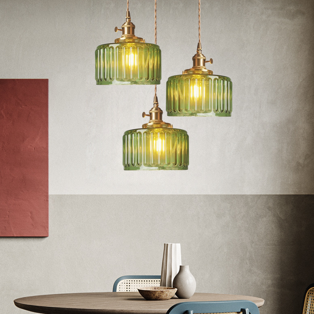 Lyra – Suspension en verre cylindrique vintage