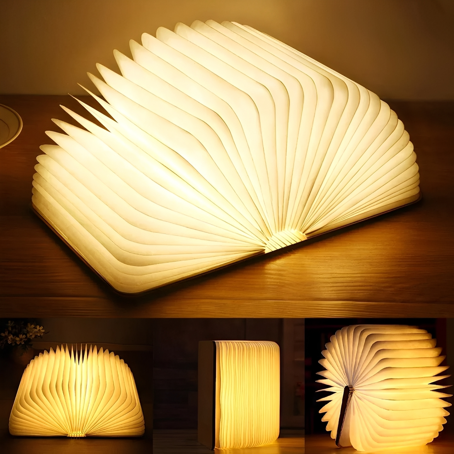 Faye – Lampe de Nuit Pliable en Cuir