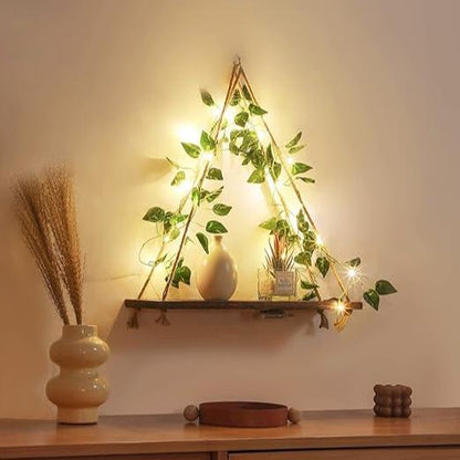 Tinker – Étagère murale avec guirlande lumineuse : Nature rencontre lumière chaude