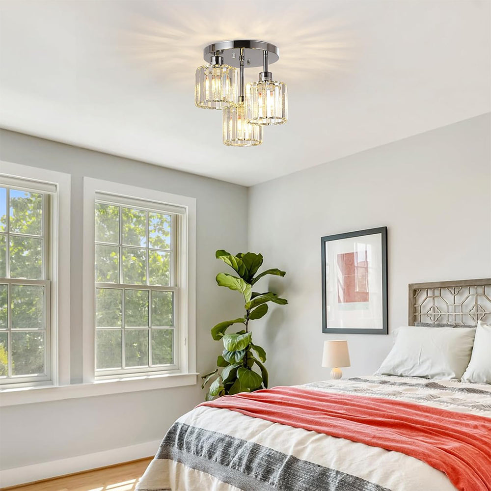 Malia – Lampe de Plafond LED Décorée de Cristal