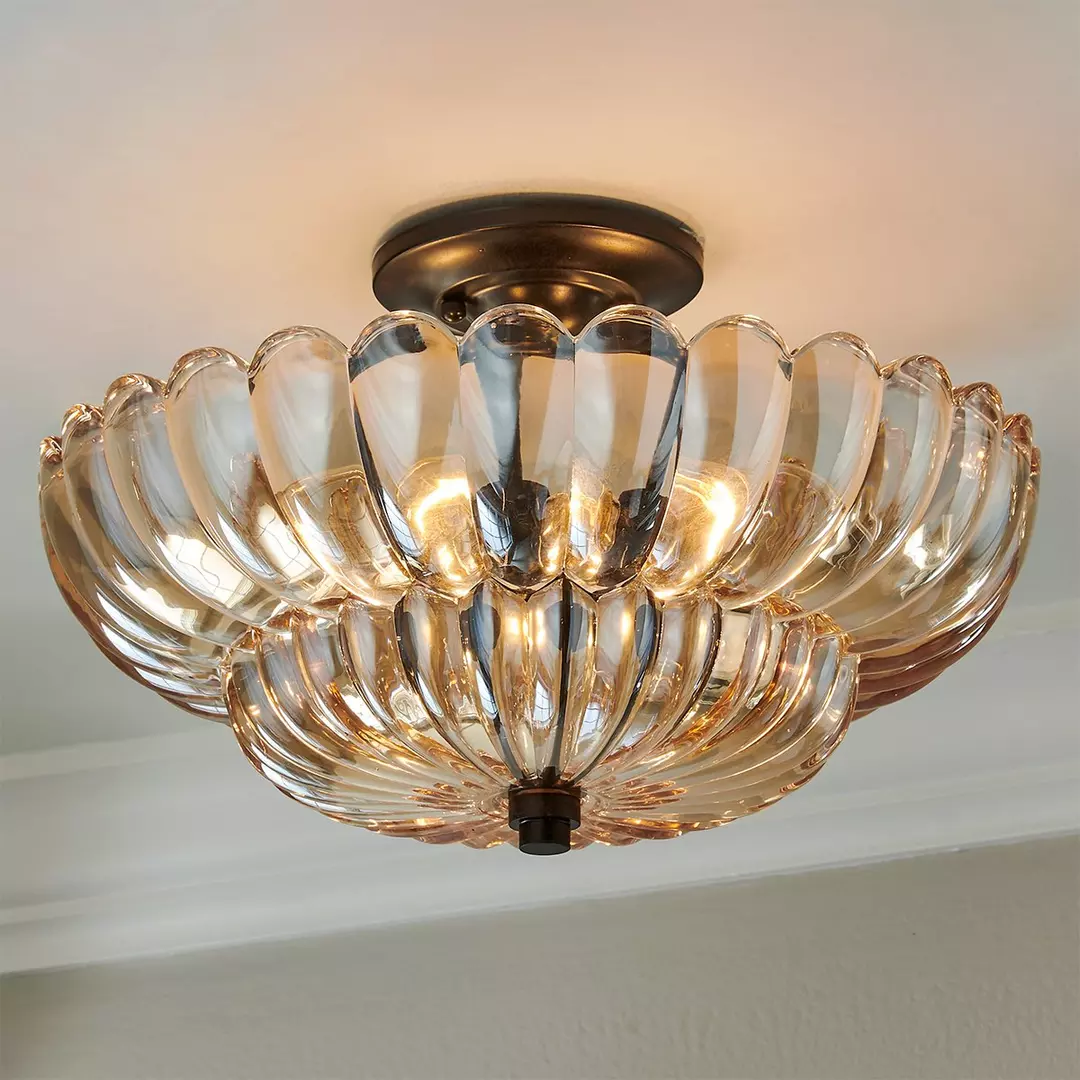 Remi – Plafonnier en Verre Ambré Vintage