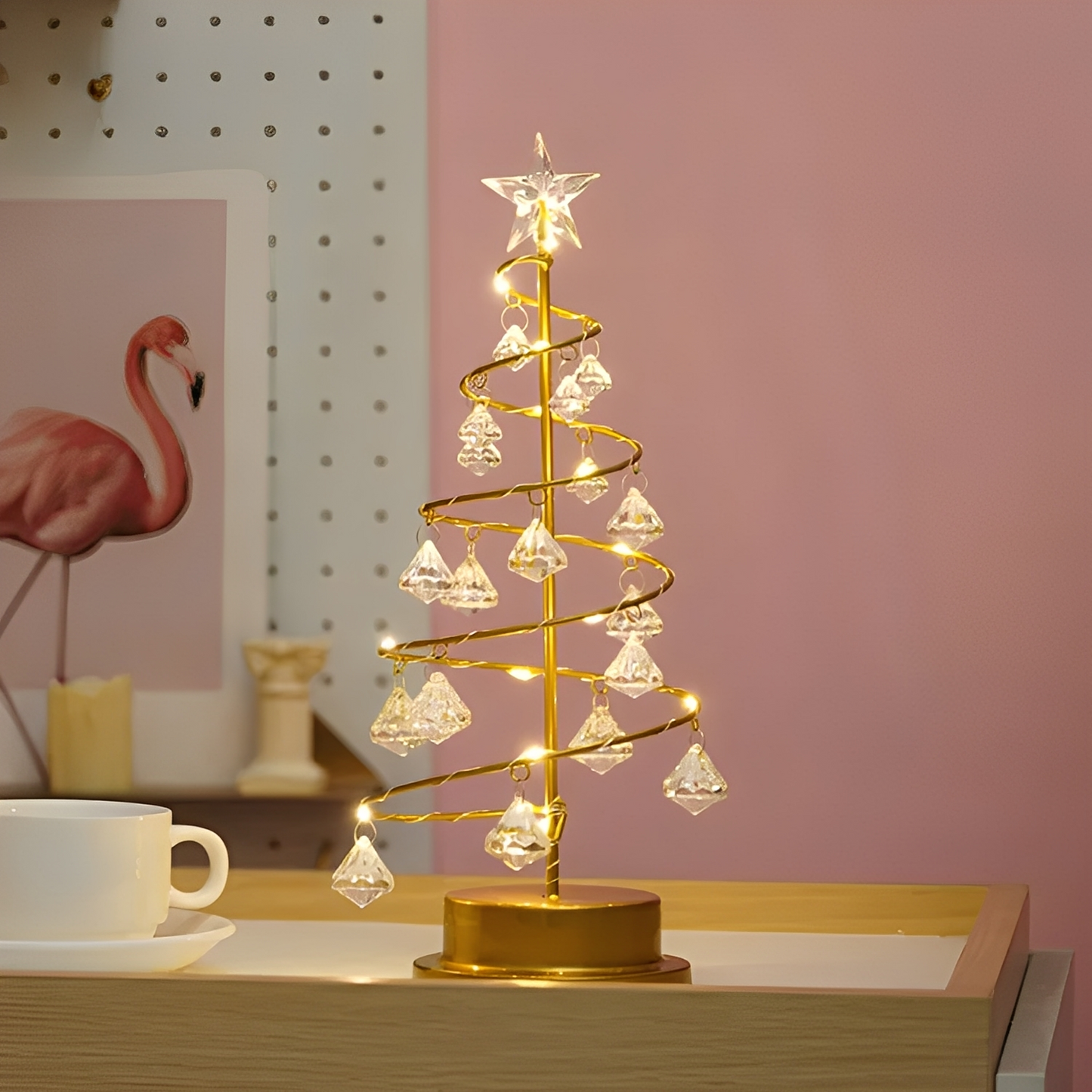 Yamira – Guirlande lumineuse LED arbre de Noël en cristal