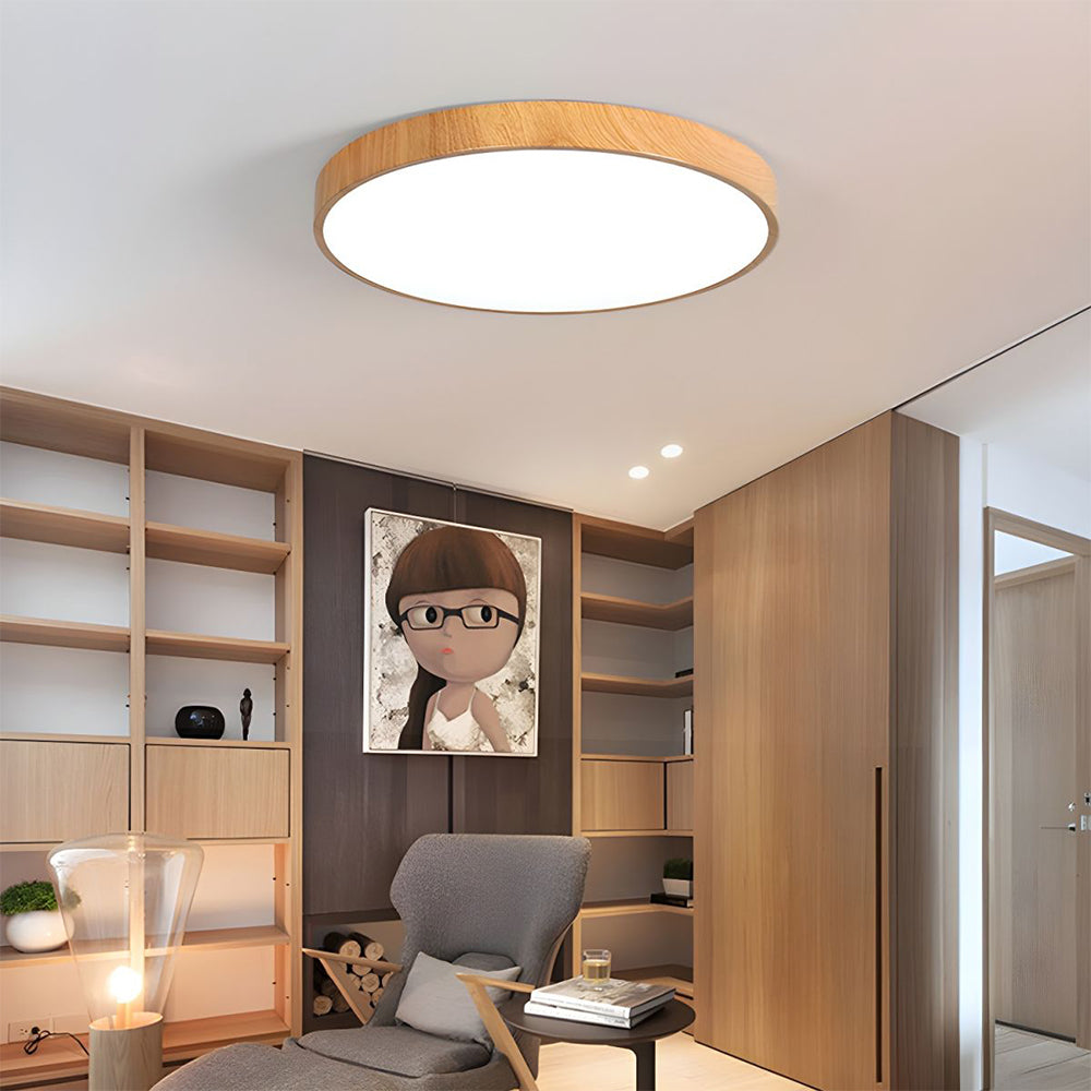 Lian – Plafonnier LED en aspect bois