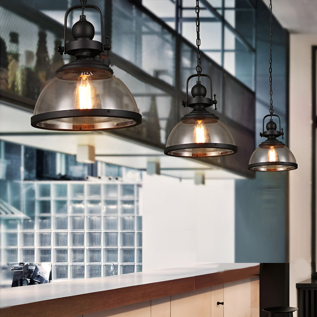 Alden – Lustre en Verre Industriel Rétro